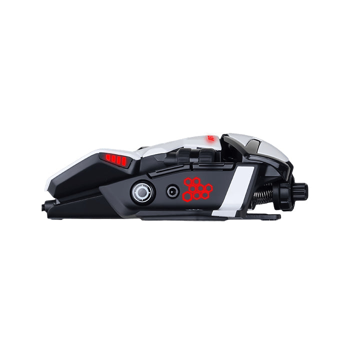 Mad Catz R.A.T. 6+ – Gaming-Maus – Kabelgebunden (USB-A), 12000 DPI, RGB-Beleuchtung, rechts, Weiss