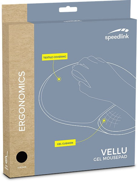 SPEEDLINK VELLU – Mauspad mit Handgelenkauflage – Gel – Schwarz