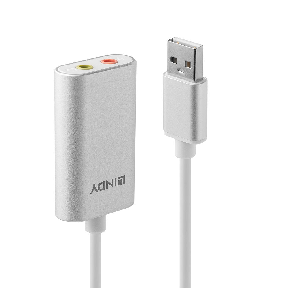 Lindy USB Typ A Audio Konverter – USB Audio Adapter, USB-A zu 3,5 mm Klinke