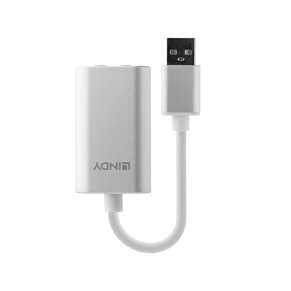 Lindy USB Typ A Audio Konverter – USB Audio Adapter, USB-A zu 3,5 mm Klinke