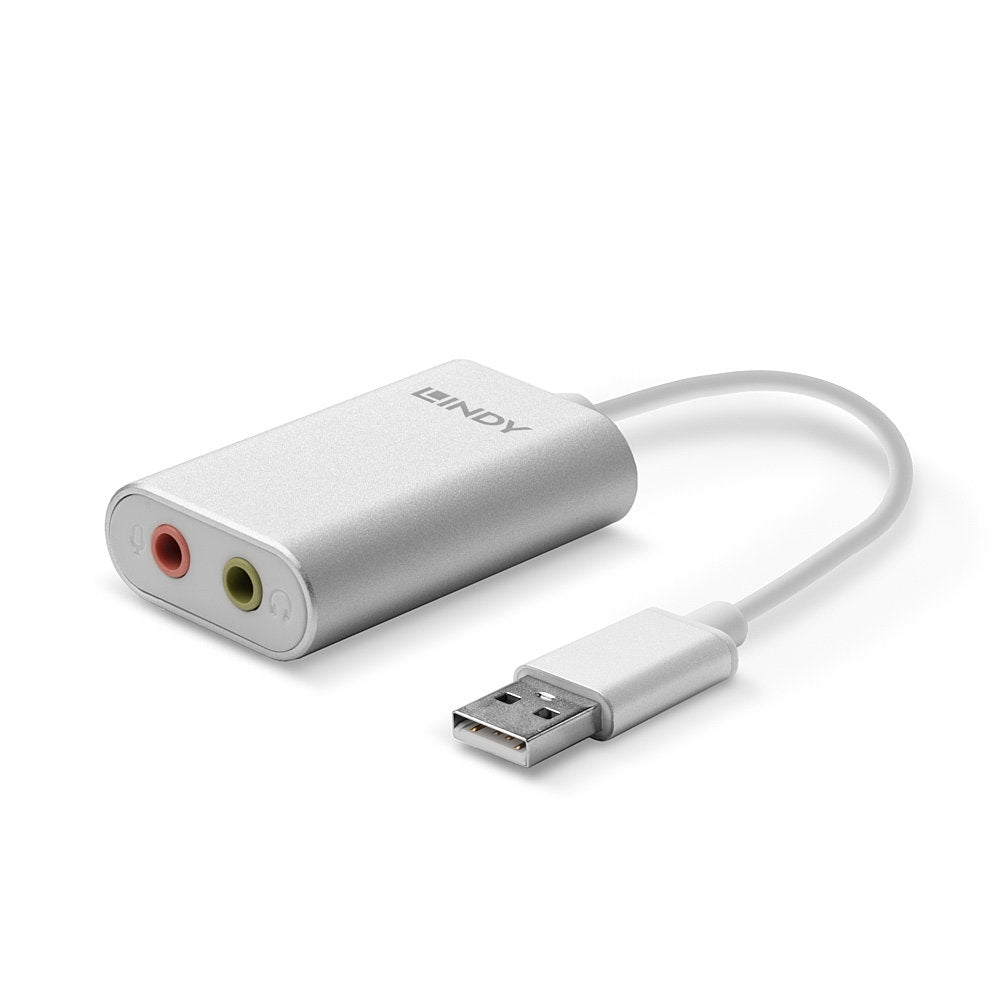 Lindy USB Typ A Audio Konverter – USB Audio Adapter, USB-A zu 3,5 mm Klinke