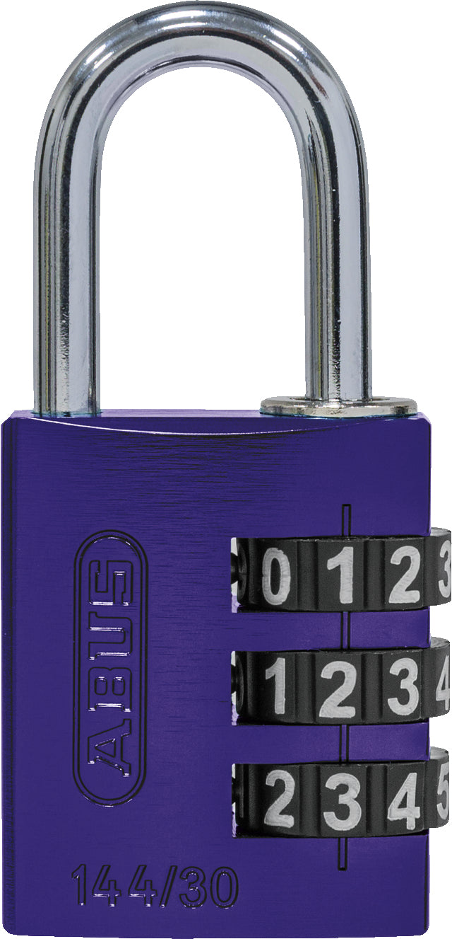 ABUS 144/30 Kombinationsschloss – 3-stellig, Aluminium, Aussen, Lila