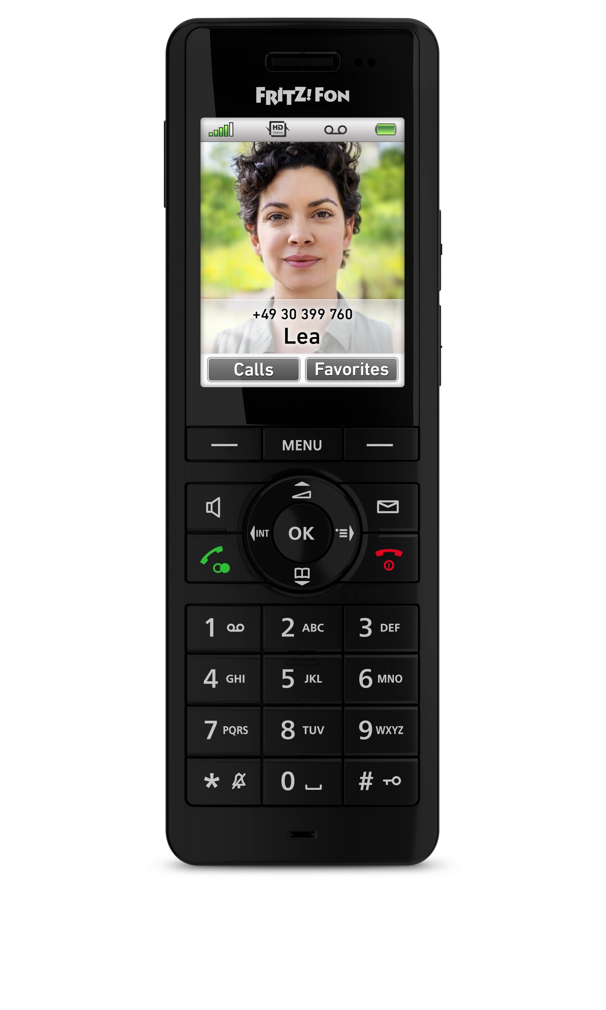 FRITZ! AVM FRITZFon X6 – DECT-Telefon nur Mobilteil, mit Anrufbeantworter, Freisprechen, für FRITZBox/DECT-Basisstation, schwarz