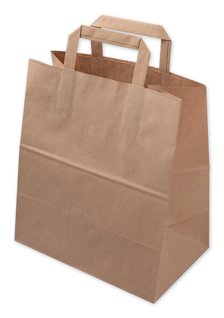 Elco Papiertragetasche – mit Henkel, braun – 260 × 160 × 290 mm – 50 Stk.