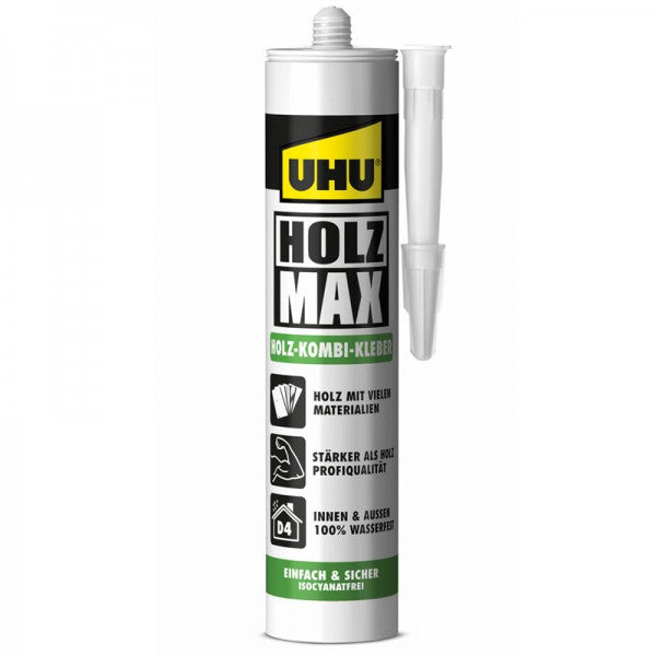 UHU Montagekleber MAX Spritze – mehrfarbig – 380 ml – für Holz