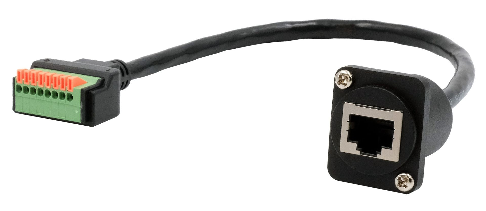 EXSYS EX-49161 Adapter RJ-45 zu 8-Pin Terminalblock – Cat5e, 0,2 m, Schwarz
