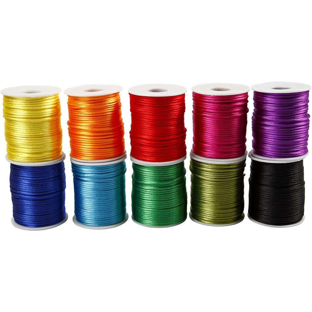 Creativ Company Satinband – 2 mm, 50 m, Gemischte Farben