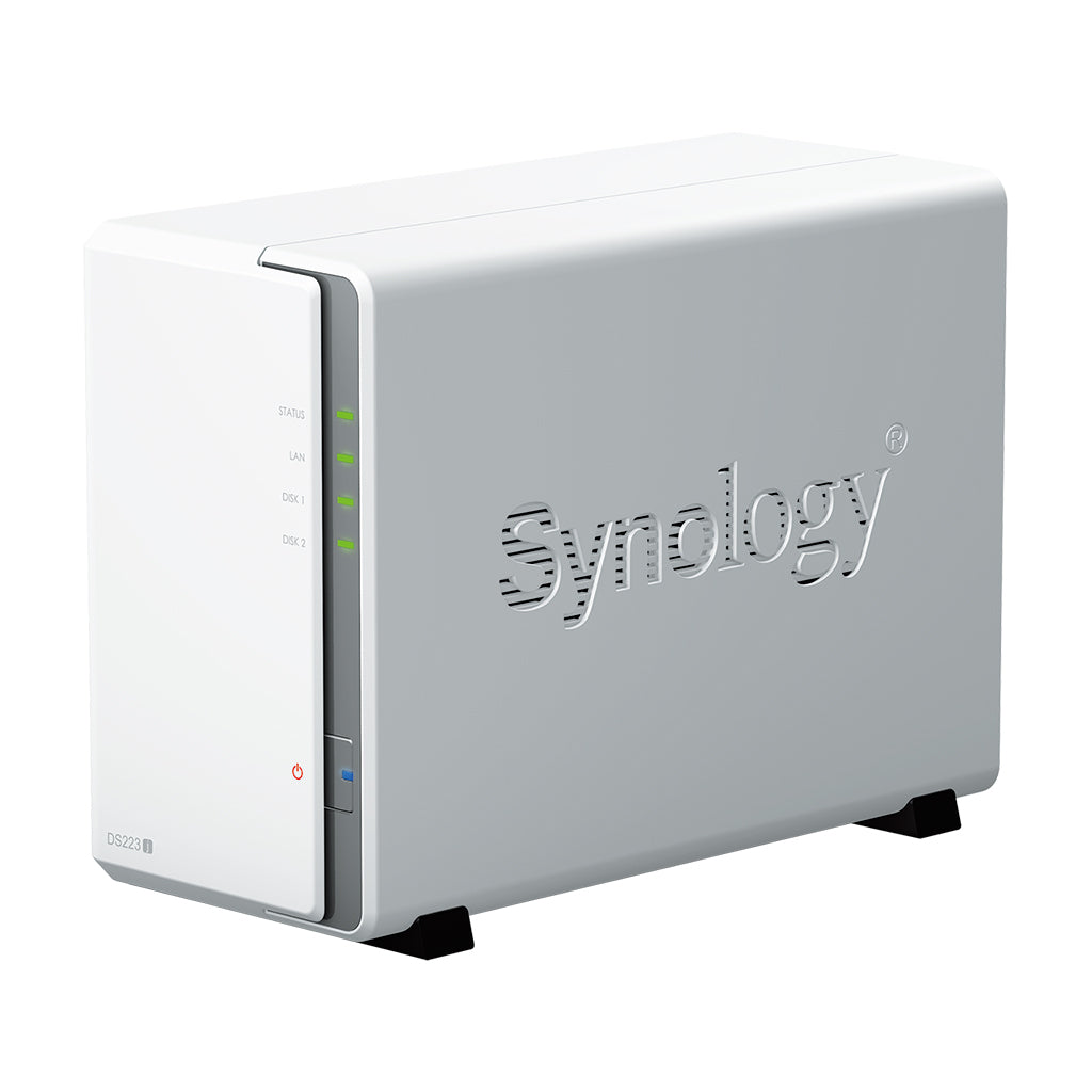 Synology DS223j – 2-Bay Desktop NAS – Realtek RTD1619B, 1 GB RAM, 1GbE, DSM, 24 TB HDD vorinstalliert