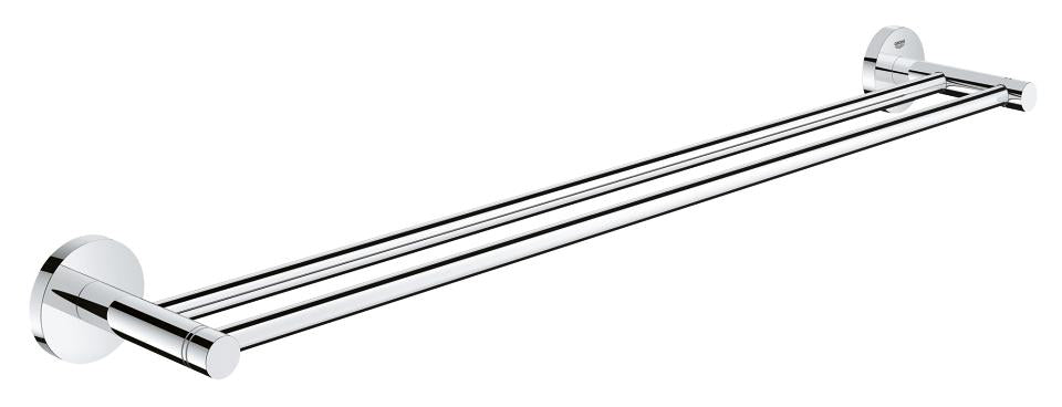 GROHE Essentials Handtuchhalter – Doppel, 65,4 cm, Metall/Chrom, zum Schrauben