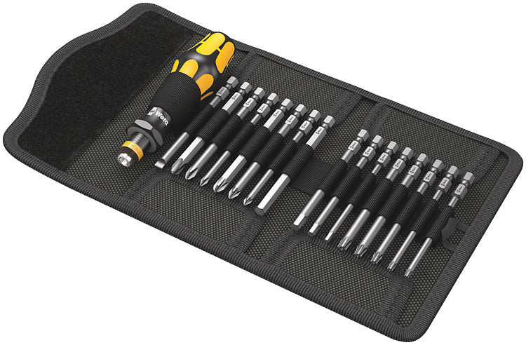 Wera Kraftform Kompakt 60 – Multi-Bit-Schraubenzieher-Set PH/PZ/TX, 17-teilig, ESD, mit Ratsche, Etui