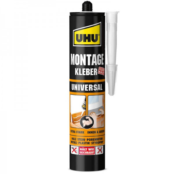 UHU Universal Montagekleber Spritze – weiss – 310 ml – für Holz