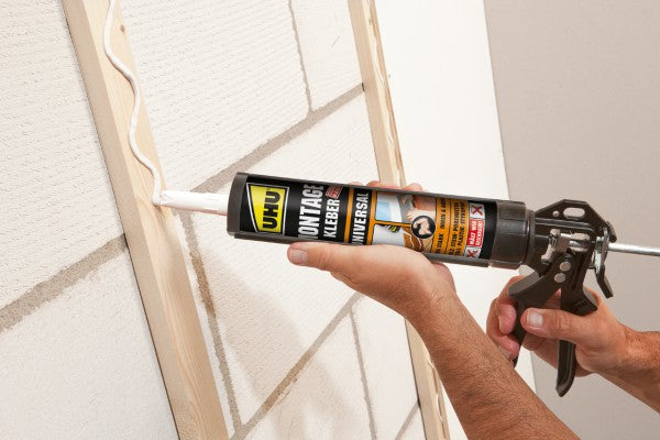 UHU Universal Montagekleber Spritze – weiss – 310 ml – für Holz