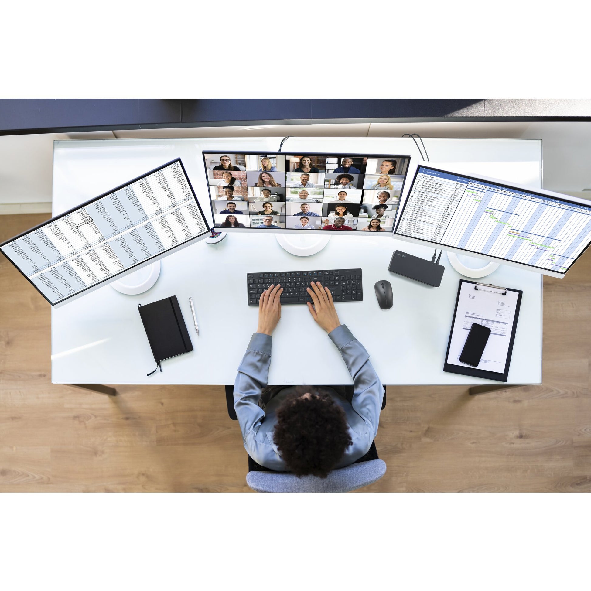 Kensington SD4843P Dockingstation – USB4, 2× DP, 1× HDMI, 4× USB-A, 3× USB-C, 100 W PD, GbE, für Windows 10+