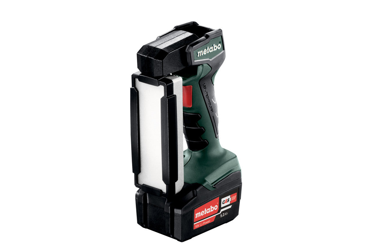 Metabo Taschenlampe SLA 14.4-18 – 440 lm, Akku (CAS), Haken/Aufhänger – Grün