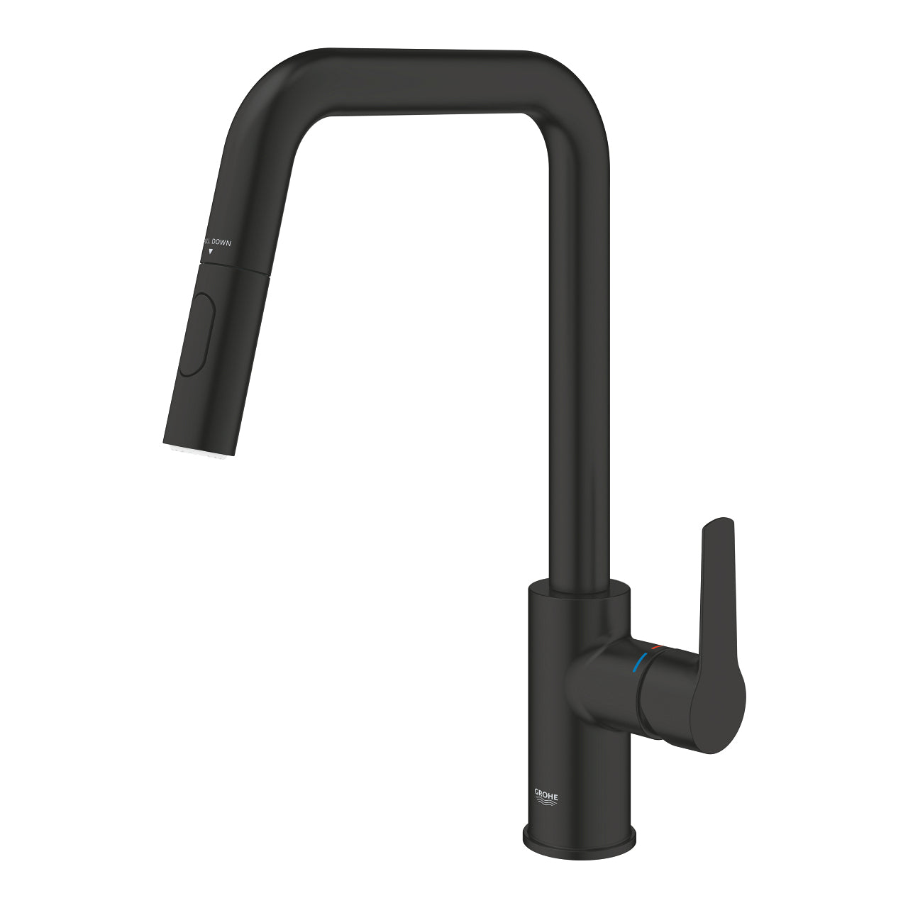 GROHE Start – Einhebel-Küchenarmatur, 23,5 × 45,8 × 36,2 cm, Metall, Schwarz, ausziehbare Brause