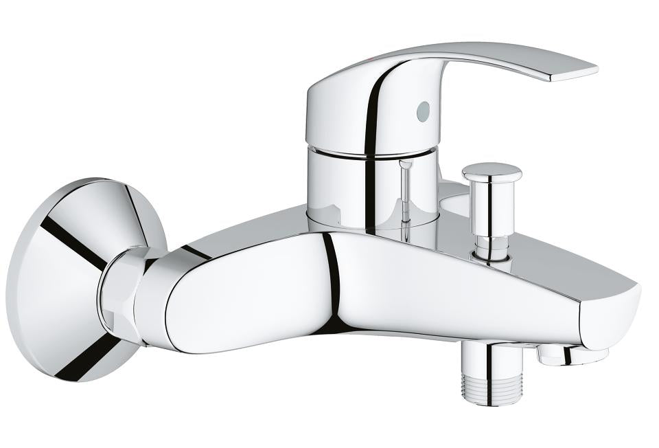 GROHE Eurosmart Einhebel-Wannenbatterie – Anschluss 1/2", H 160 mm, Messing, Chrom, für Badewanne & Dusche