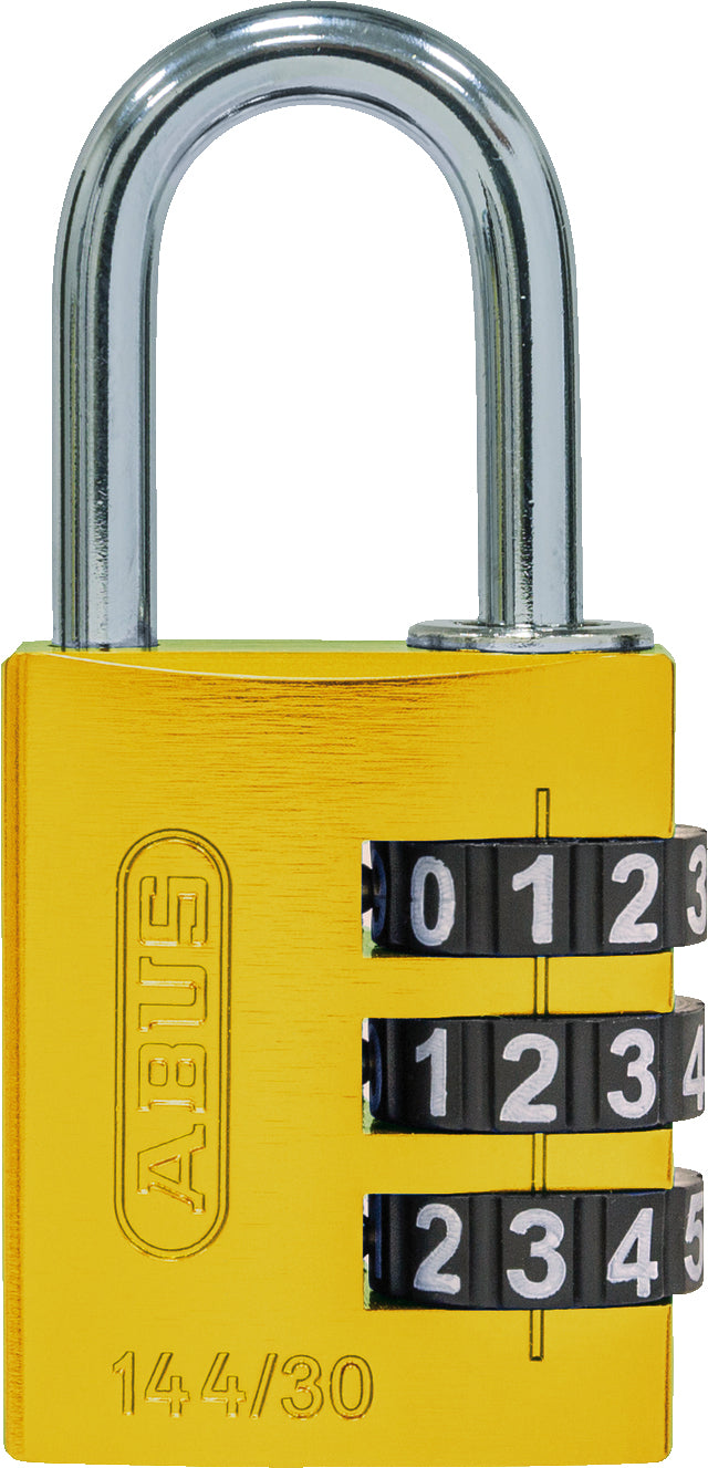 ABUS 144/30 Kombinationsschloss – 3-stellig, Aluminium, Aussen, Gelb