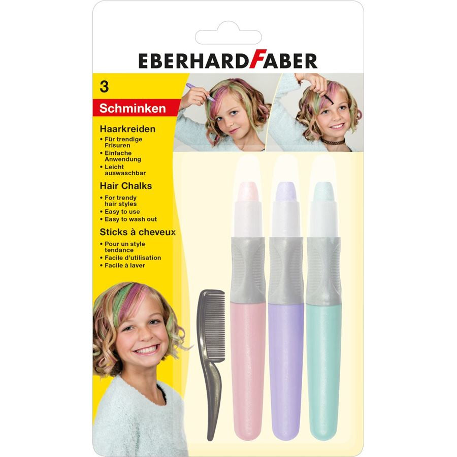 Eberhard Faber Haarkreiden – 4-teilig, sortiert, pastell, deckend, wasserlöslich, geruchsarm