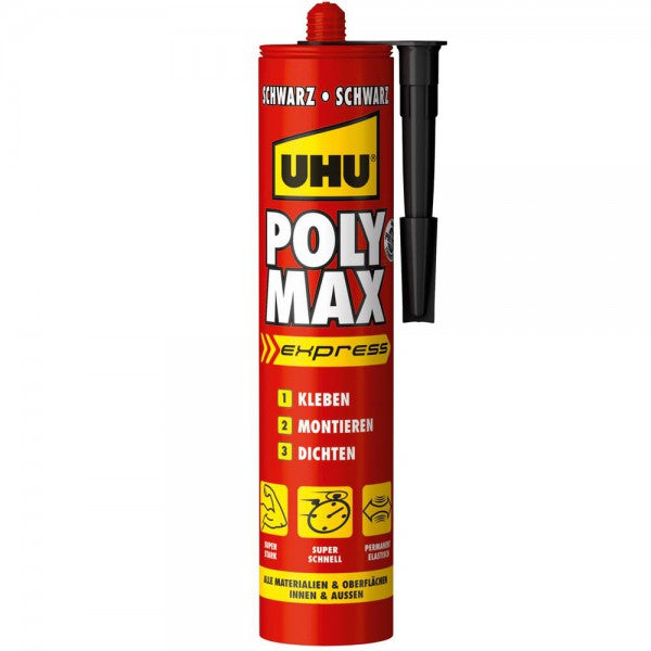 UHU Montagekleber Spritze – schwarz – 472 ml – für Metall, Holz, Porzellan