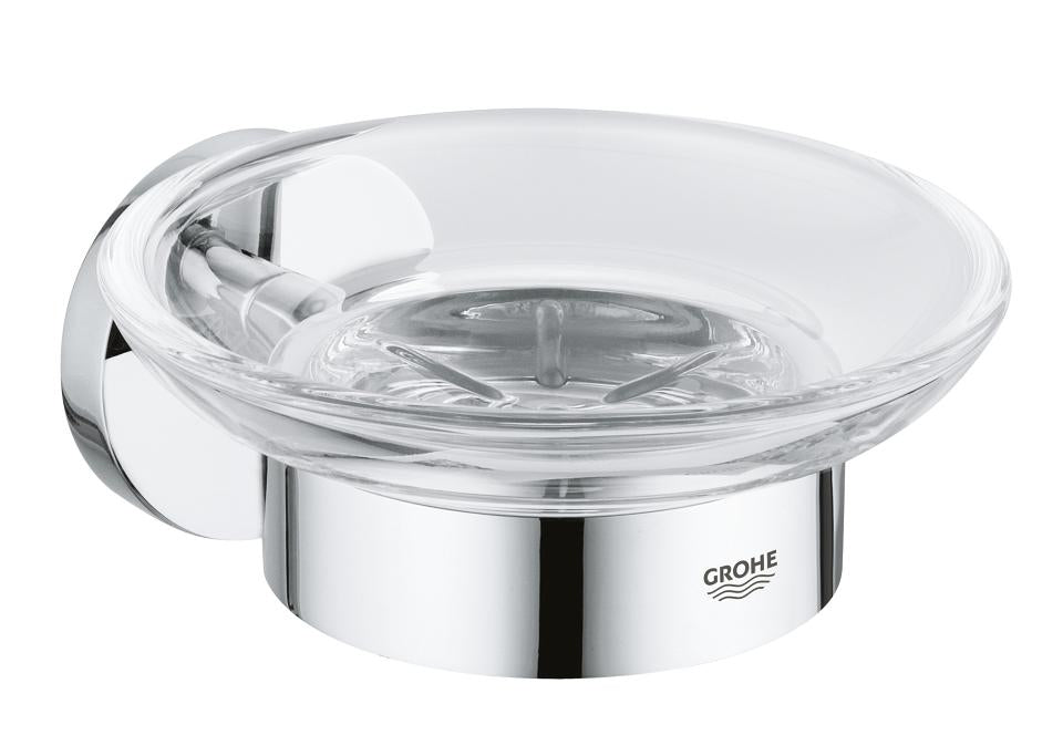 GROHE Seifenhalter (Wand) – Glas, Klebestreifen, Chrom