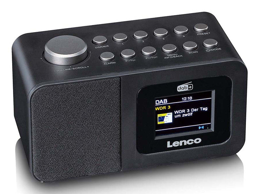 Lenco CR-625BK – DAB+/FM Radiowecker, Bluetooth, Qi-Laden – Schwarz