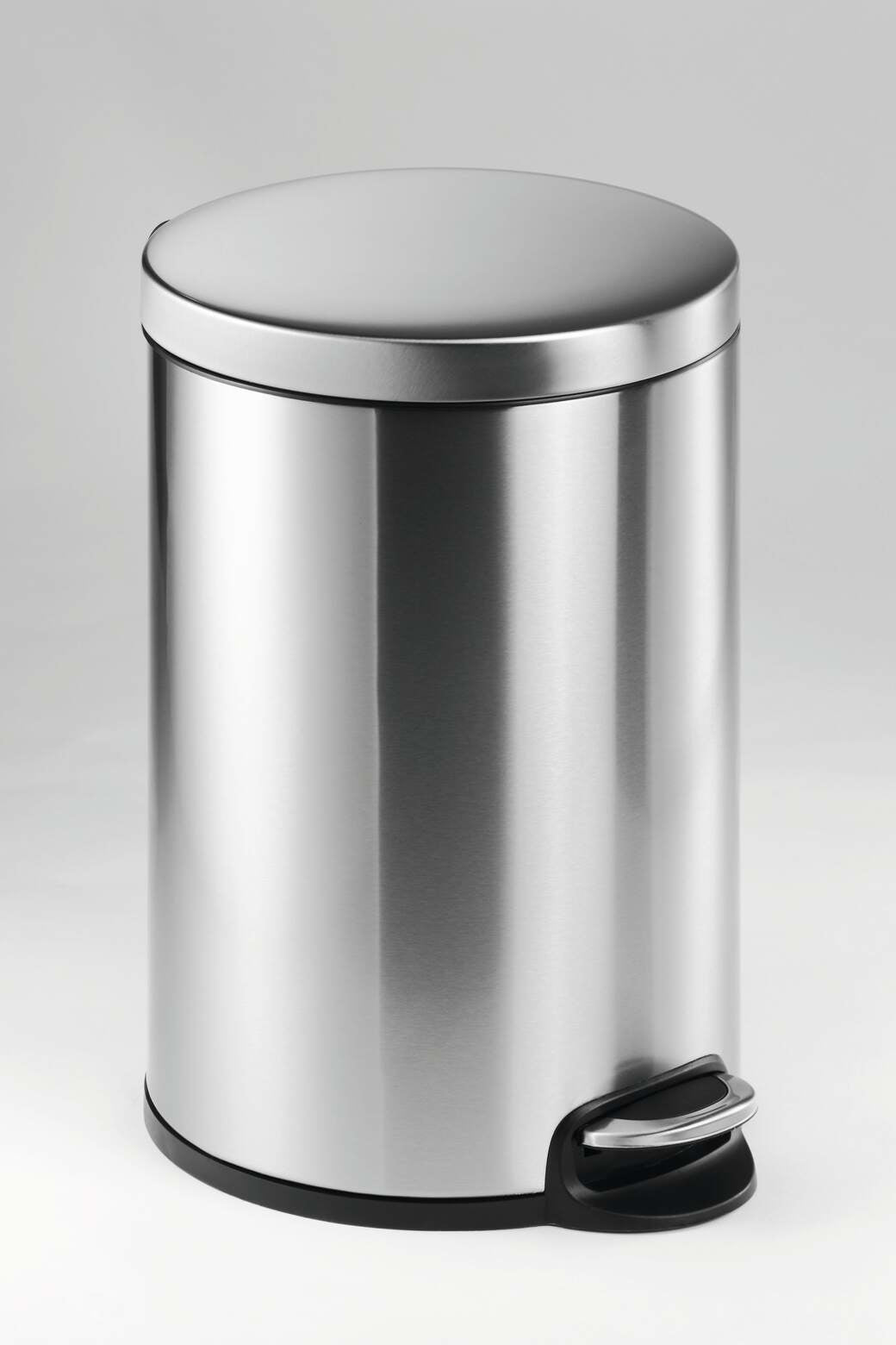 Durable Papierkorb – 20 l, mit Deckel, Edelstahl – Ø 292 × H 455 mm