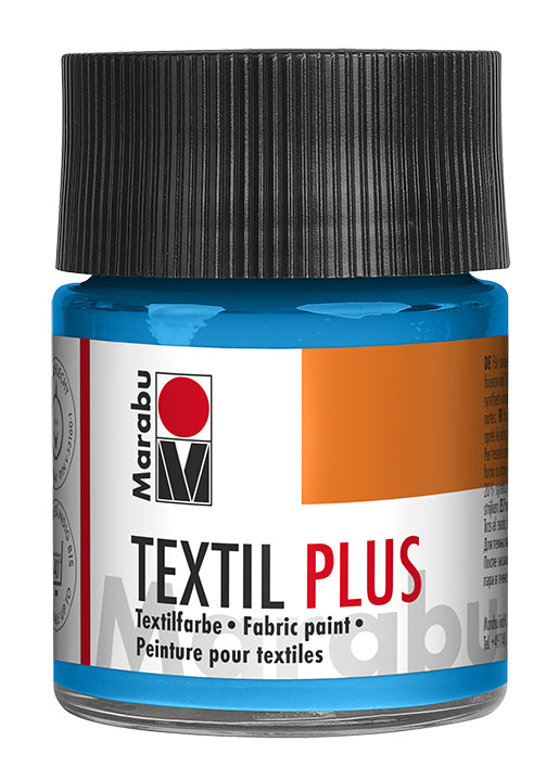 Marabu Textil plus – Stoffmalfarbe – Hellblau, 50 ml, für dunkle Textilien