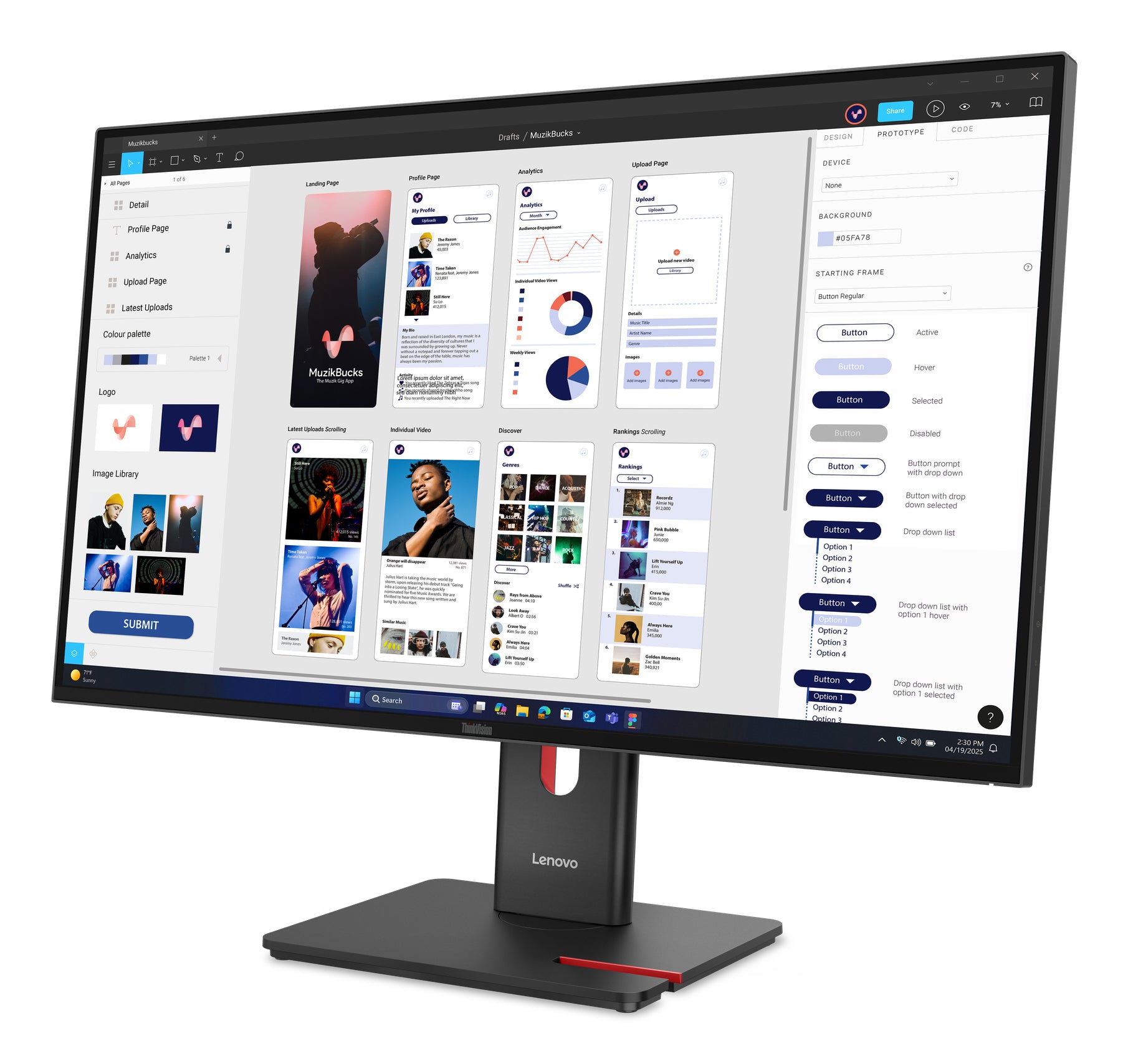 Lenovo ThinkVision T32UD-40 – 31,5", 3840 × 2160 (4K), IPS, USB-C 100 W, LAN, HDR10
