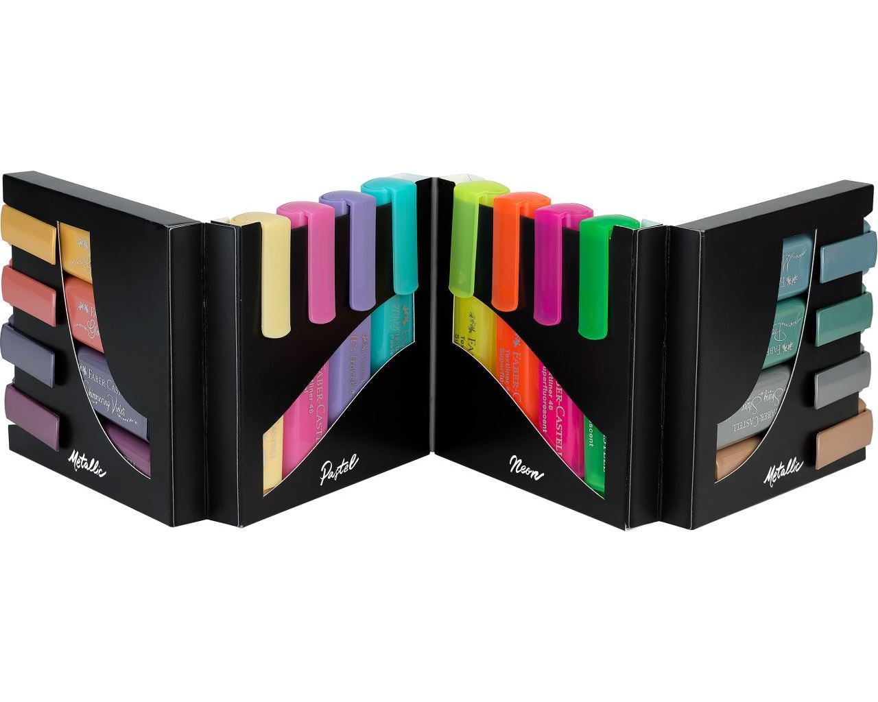 Faber-Castell Textmarker Desktop Set 16 Farben – Keilspitze, 1–5 mm, nachfüllbar