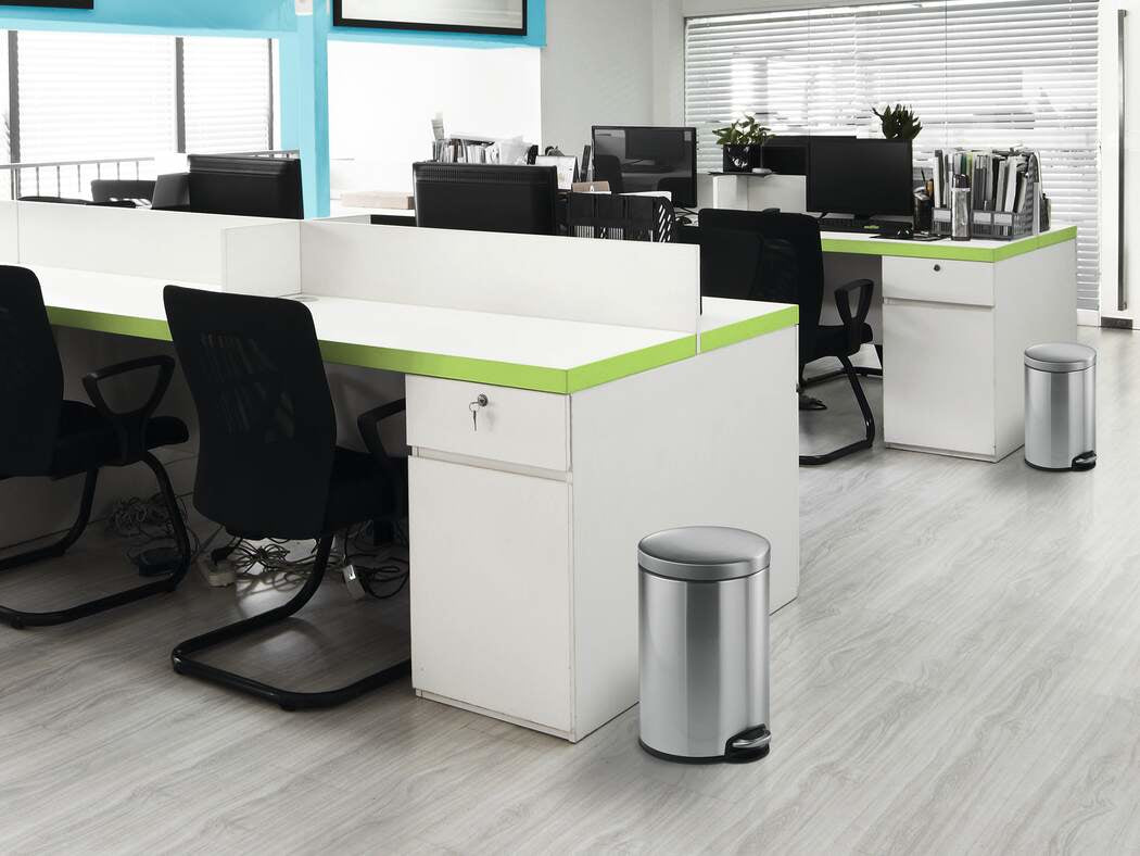 Durable Papierkorb – 12 l – Edelstahl – Ø 250 × H 400 mm