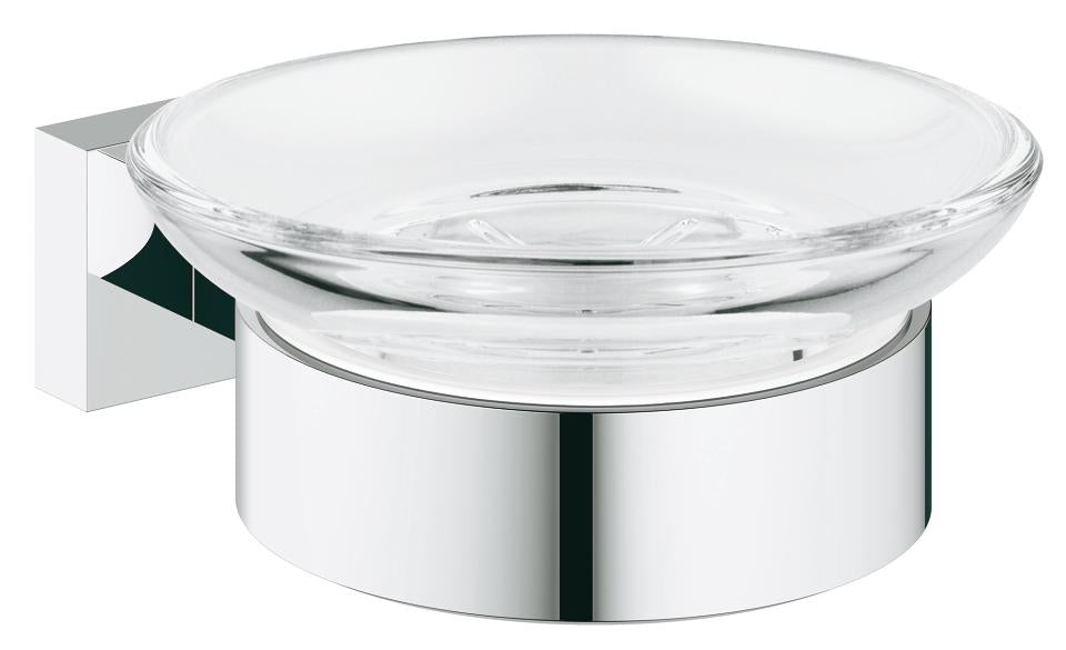 GROHE Essentials Cube Seifenschale – rund – Chrom – Metall