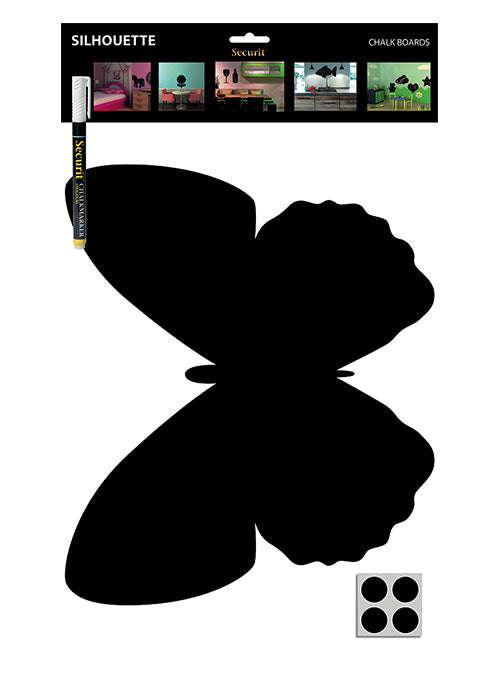 Securit Silhouette-Kreidetafel 'Schmetterling' – 300 × 500 mm – Melamin – beidseitig, für Kreidemarker