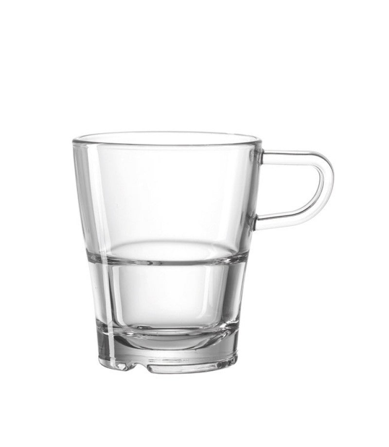 LEONARDO Kaffeetasse – 6er Set, 250 ml, Ø 8,0 cm, Kalk-Natron-Glas, Transparent, spülmaschinenfest