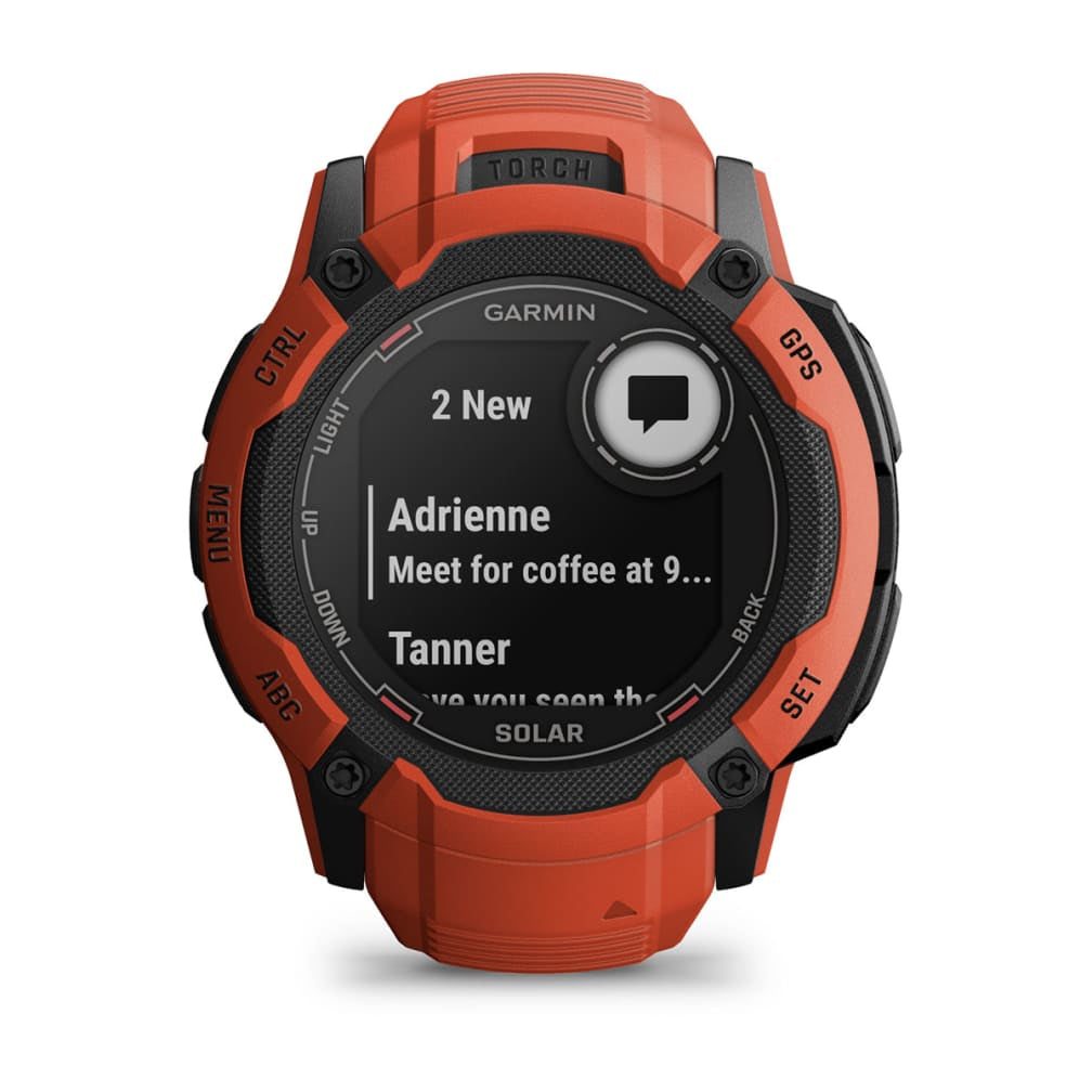 Garmin Instinct 2X Solar – GPS-Smartwatch – 50 mm, 1,1", GPS, MIP, Power Glass, 10 ATM, Rot, Sportarmband