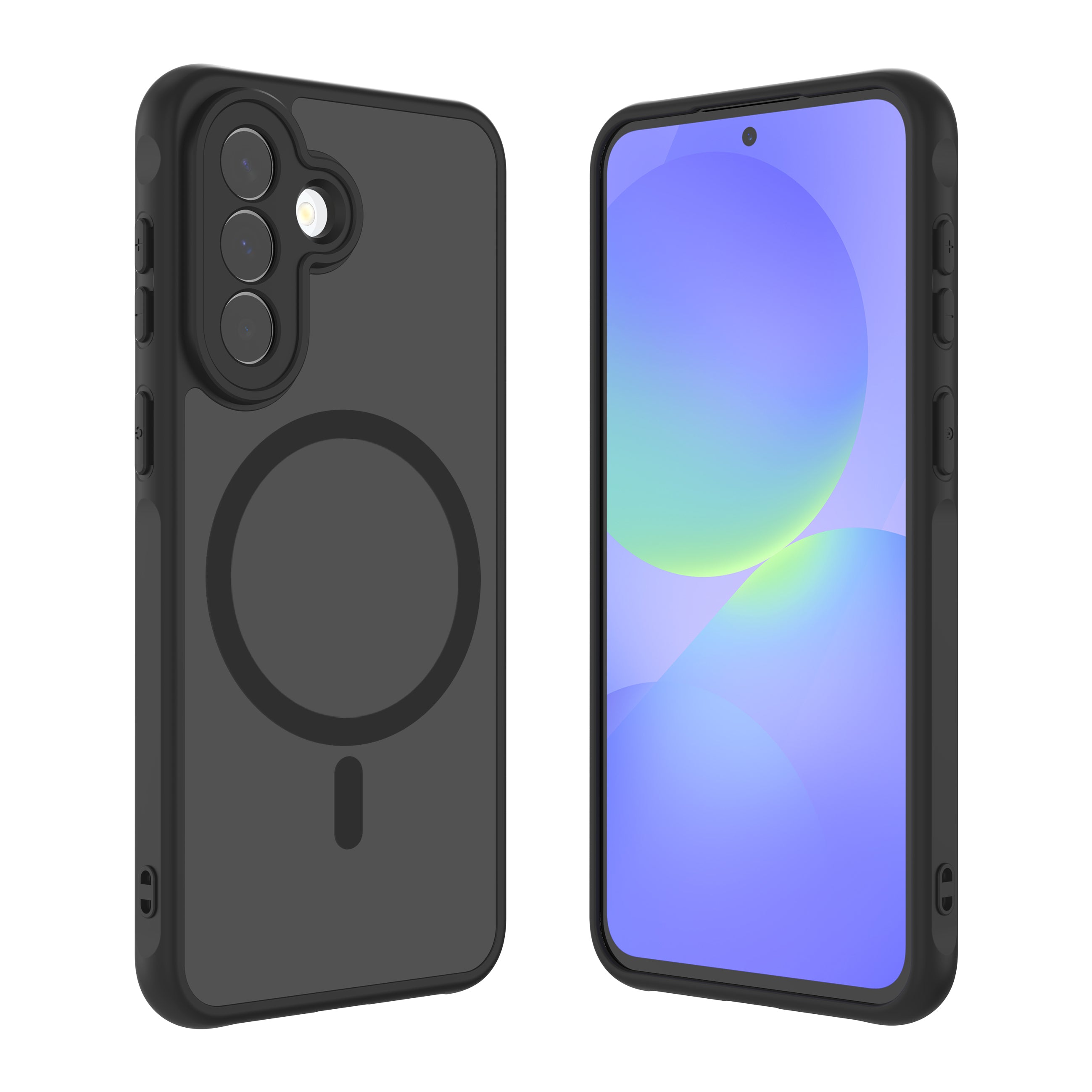 nevox StyleShell Invisio Backcover – für Samsung Galaxy A57, MagSafe, PC+TPU, Schwarz