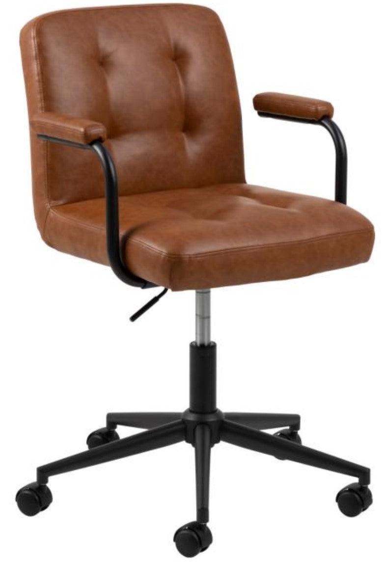 Actona AC Design Bürostuhl Cosmo – Kunstleder, Metallfuss, Braun