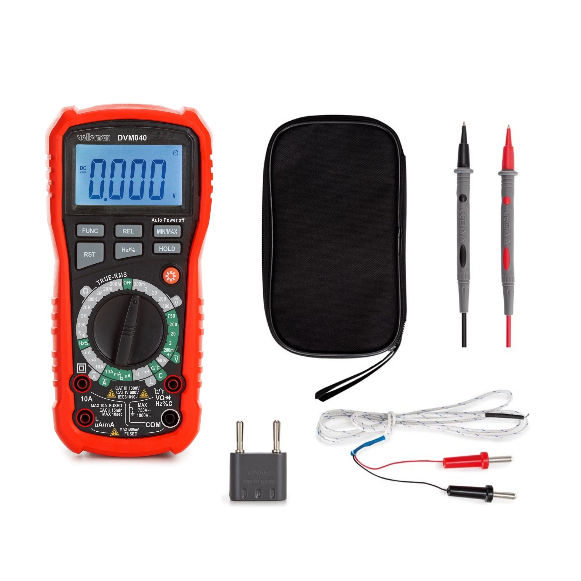 Velleman 469878 – Multimeter – True-RMS, 1 µA–10 A DC, Kapazitätsmessung