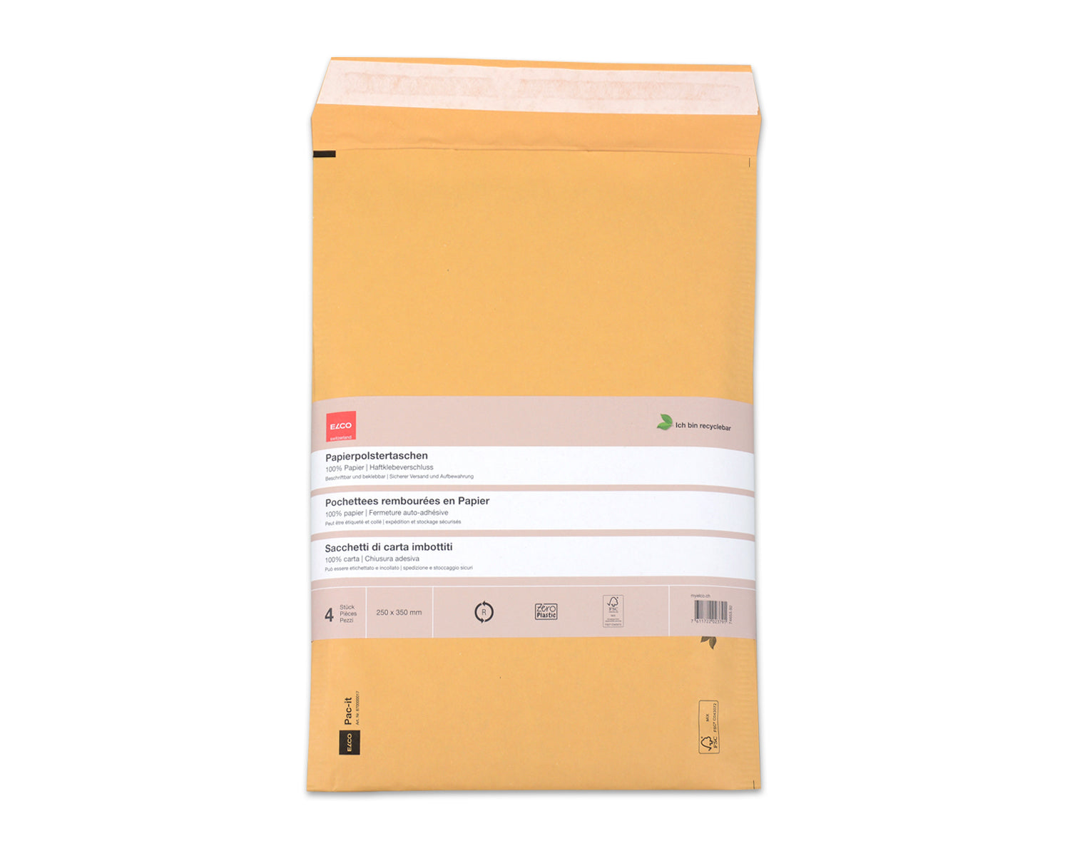 Elco Seitenfaltentasche – 250 × 350 mm, selbstklebend, Papier, braun – 40 Stk.