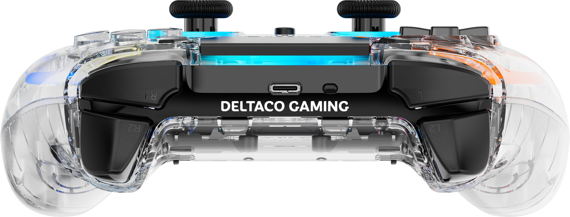 Deltaco Gaming Controller GAM-169-T – für Nintendo Switch, PC, PlayStation 4, Bluetooth, USB-C, transparent
