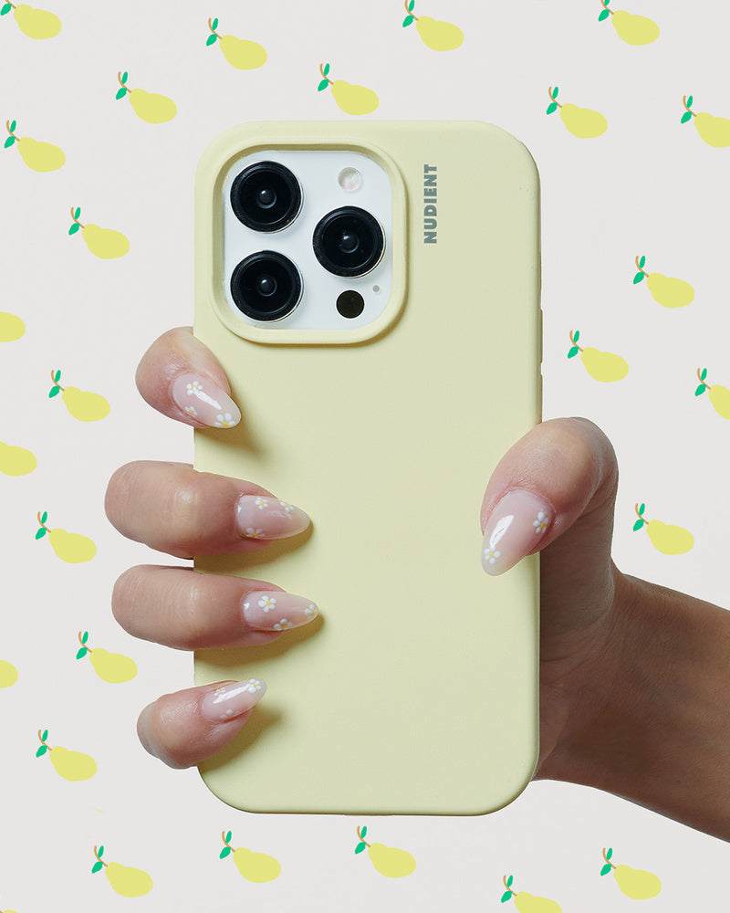 Nudient Base Case Rückcover – für Apple iPhone 14 Plus, Mikrofaser+Silikon, Blassgelb