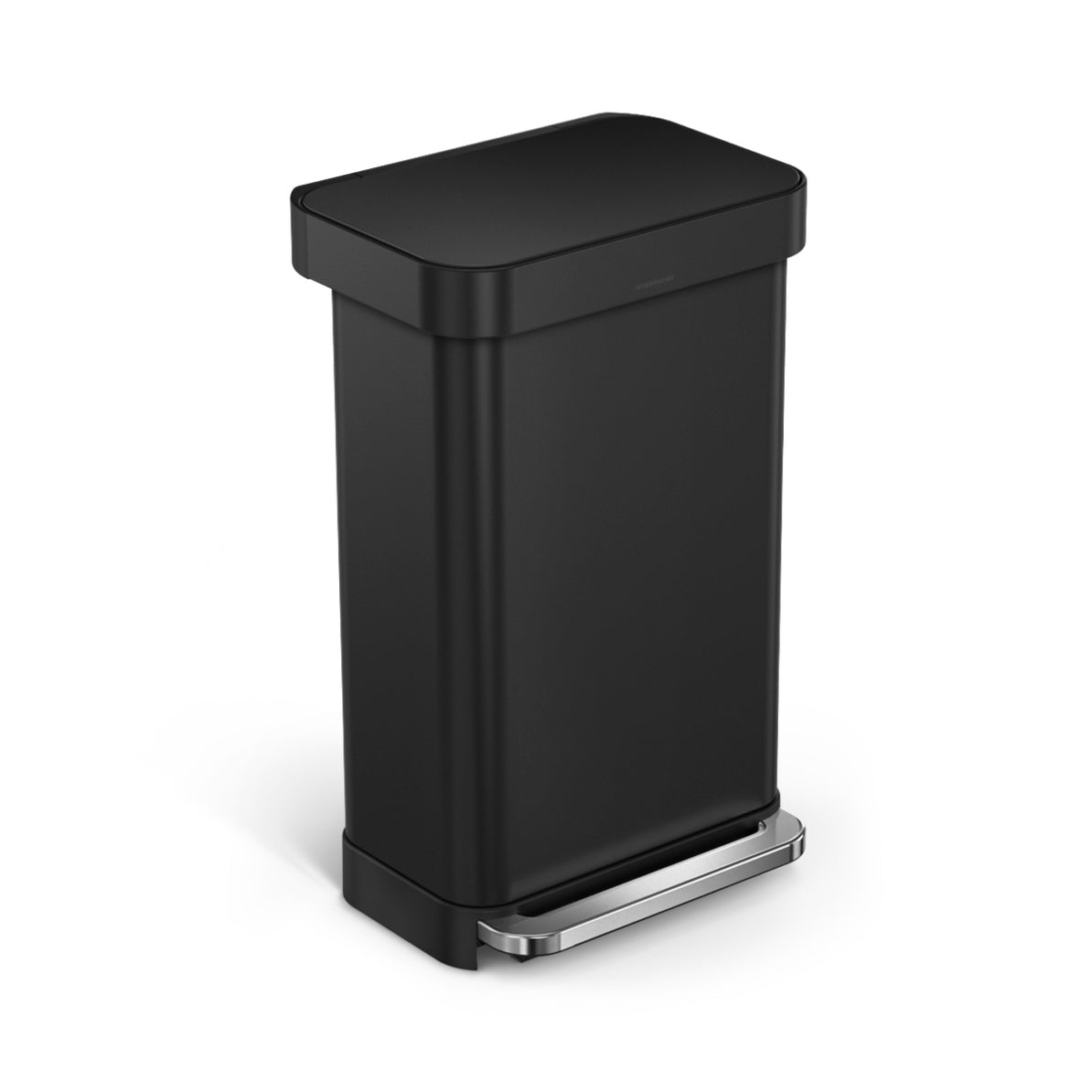 simplehuman Abfallcontainer – 45 l – Edelstahl – B × H × T 405 × 655 × 338 mm