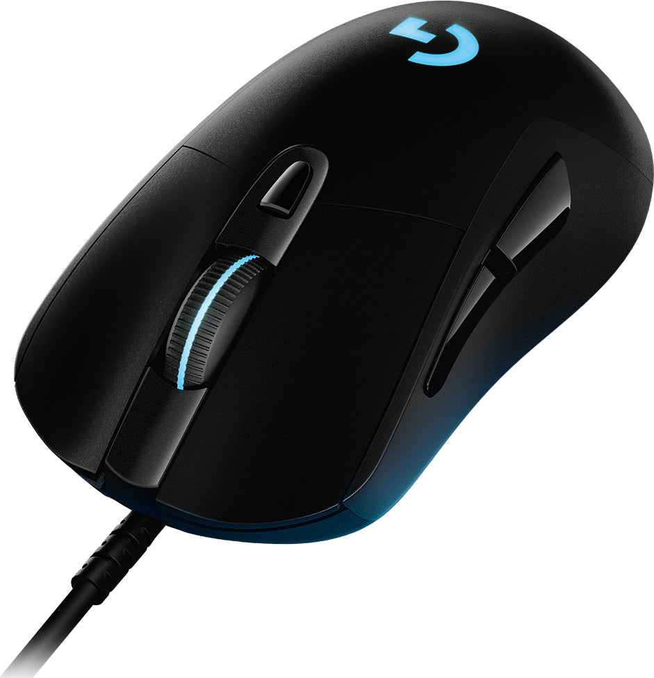 Logitech G G403 HERO – Gaming-Maus – Kabelgebunden (USB‑A), 25600 DPI, RGB-Beleuchtung, rechts, Schwarz