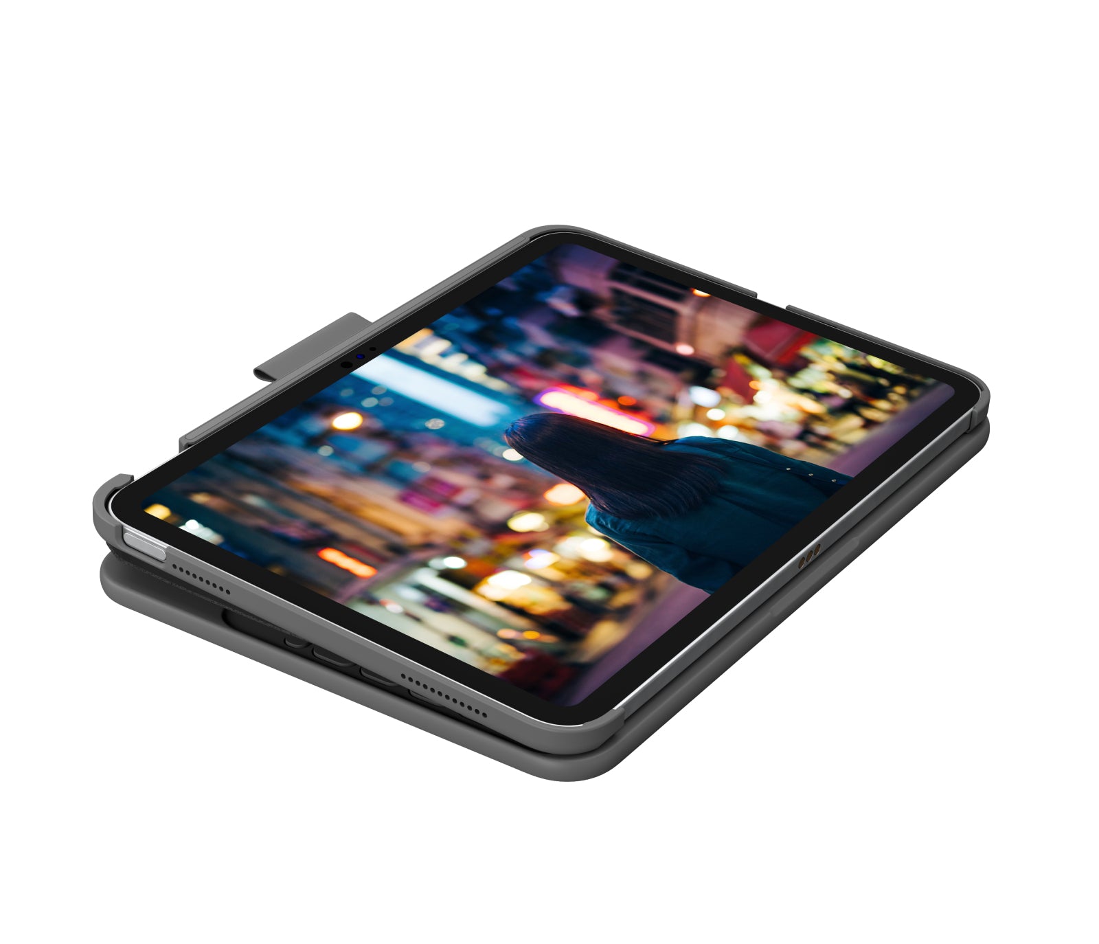 Logitech Slim Folio Tablet- & Notebook-Tasche – für iPad (10. Generation), Stossschutz, Grau