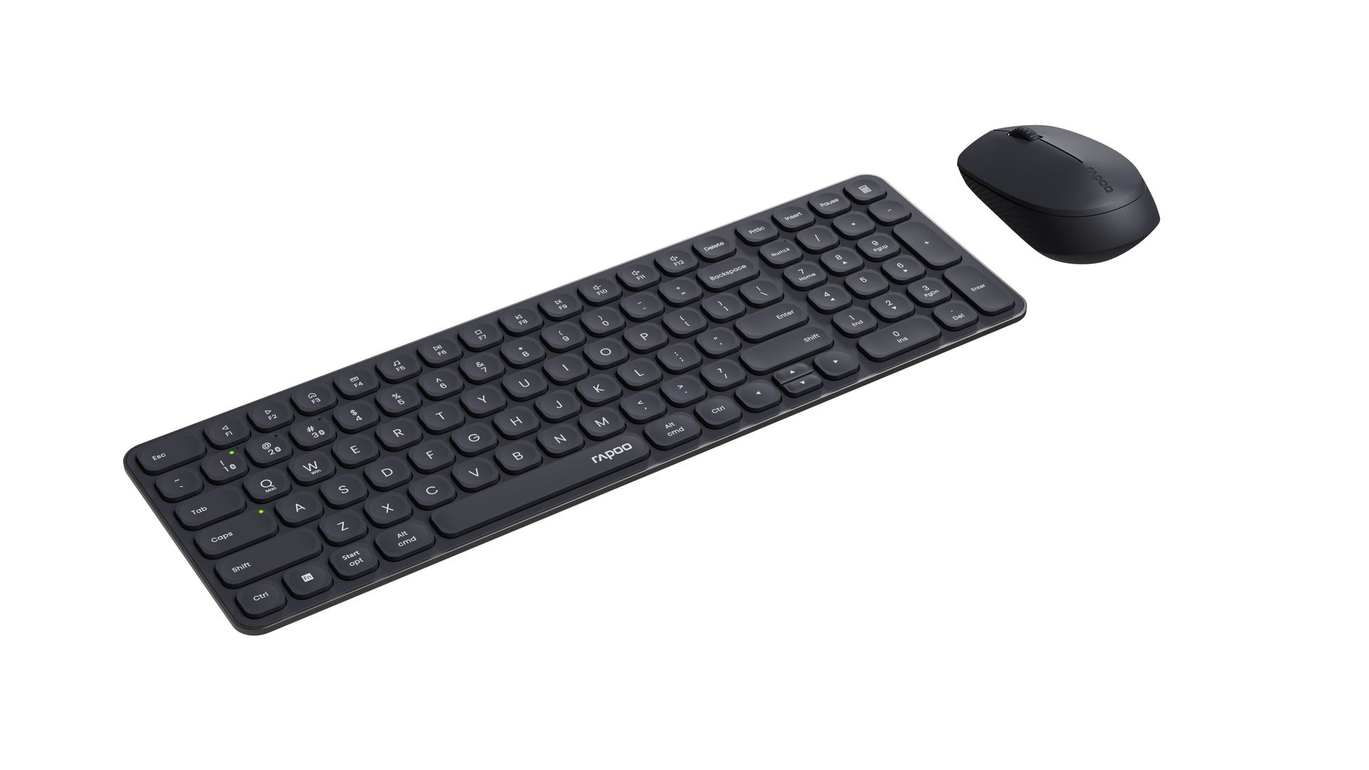 Rapoo 9310M Ultraslim – Tastatur, kabellos (2,4 GHz), CH-Layout (DE-CH), Fullsize (mit Ziffernblock), Membran