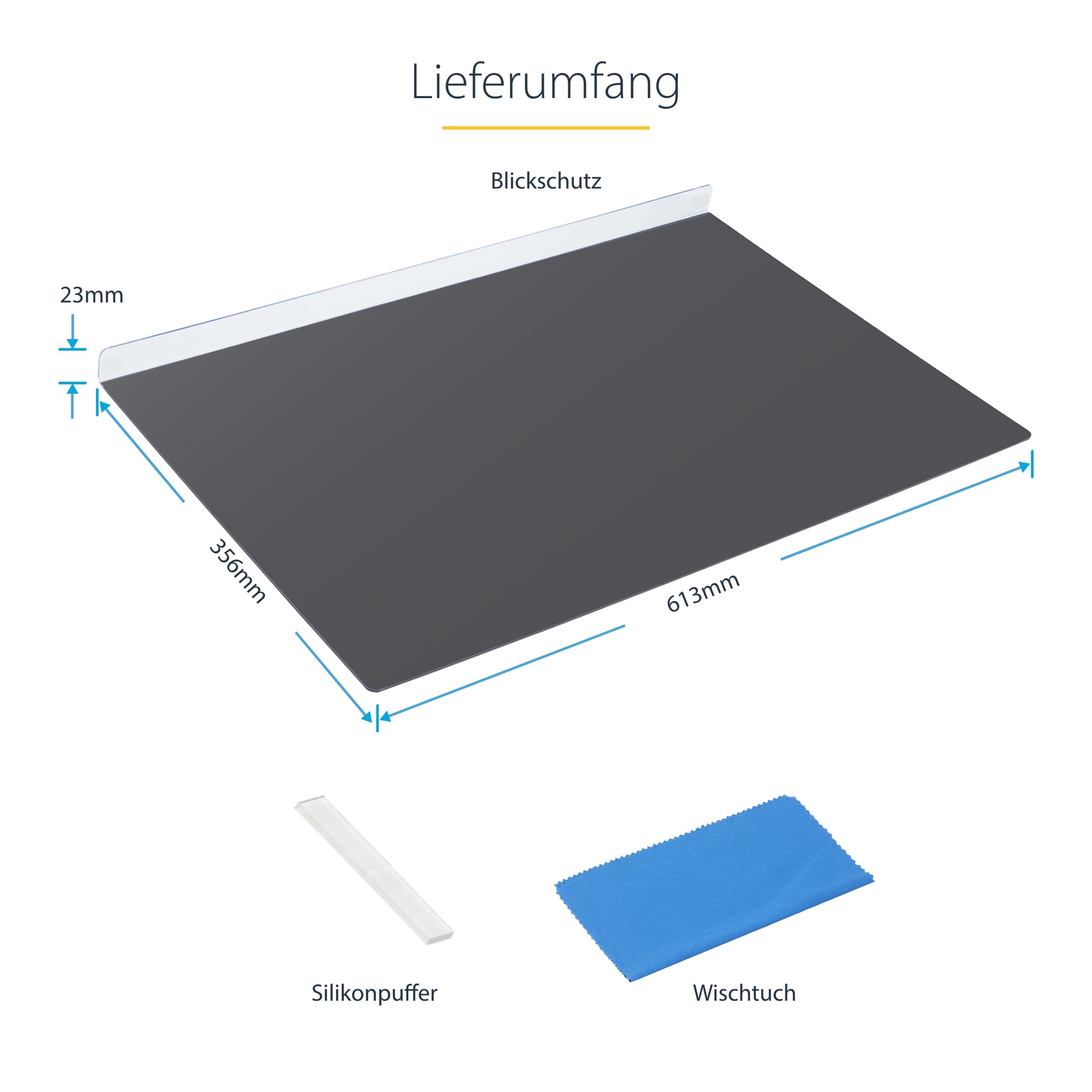 StarTech.com Blickschutzfilter für 24" Monitor, 16:9 – 613 × 356 mm, rahmenlos, glänzend