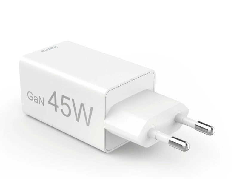 Hama 00201995 USB-Ladegerät 45 W – USB-C×1, USB-A×2 – PD 3.0, QC 3.0, GaN – Weiss