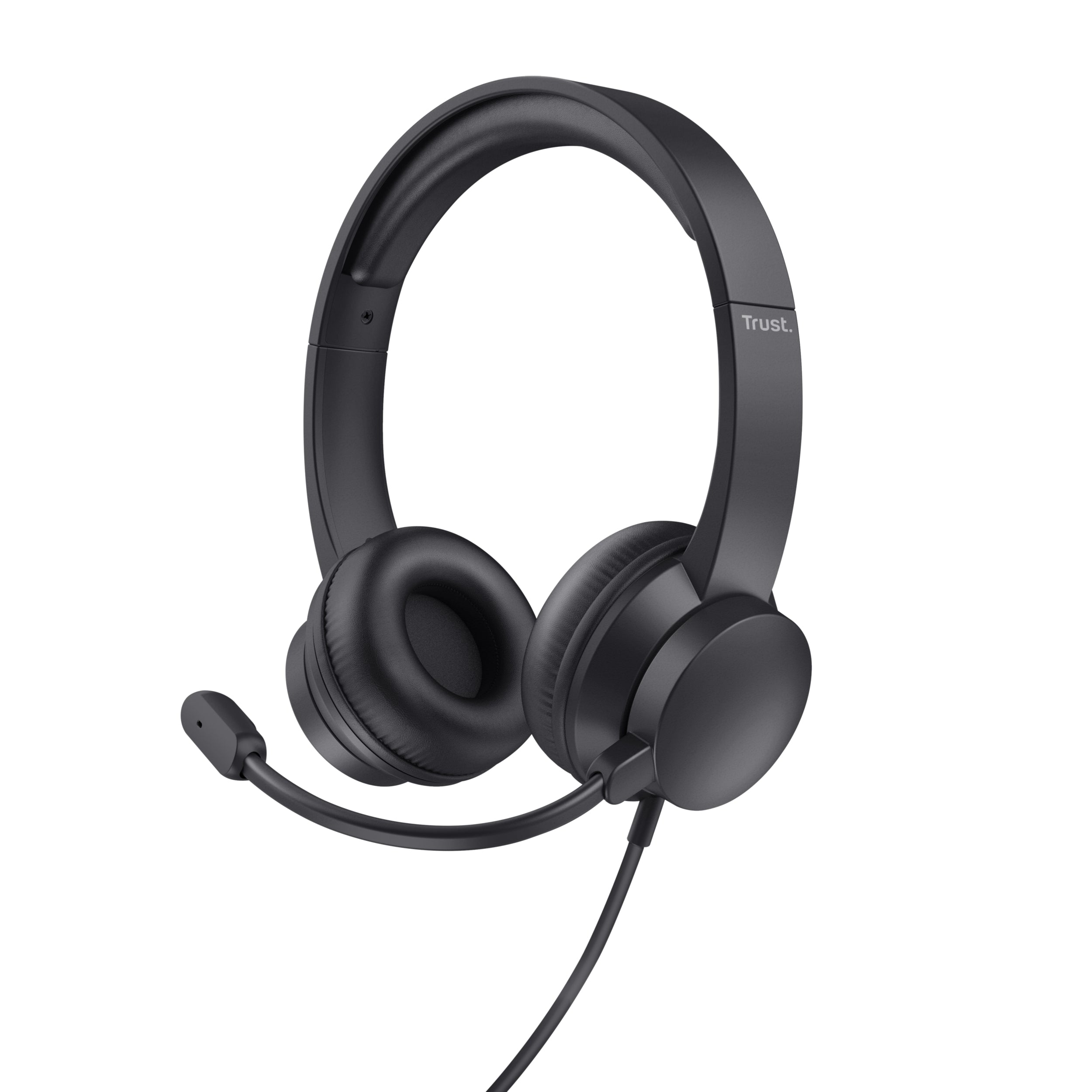 Trust Ayda – Duo Headset – USB‑A, wegklappbares Mikrofon – schwarz – für PC/Mac