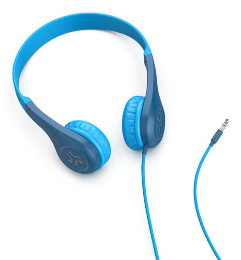 JLab JBuddies Pop Kinderkopfhörer – Over-Ear, Stereo, Kabelgebunden, 3,5 mm Klinke, 85 dB Lautstärkebegrenzung, Blau