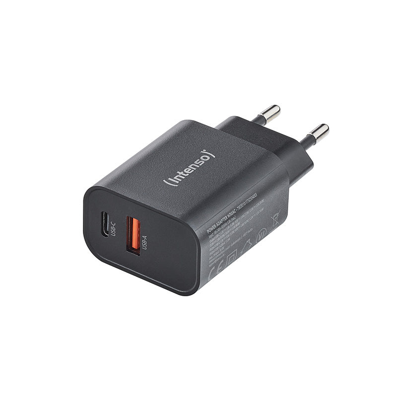 Intenso W30AC USB-Ladegerät 30 W – USB-C×1, USB-A×1 – Schwarz