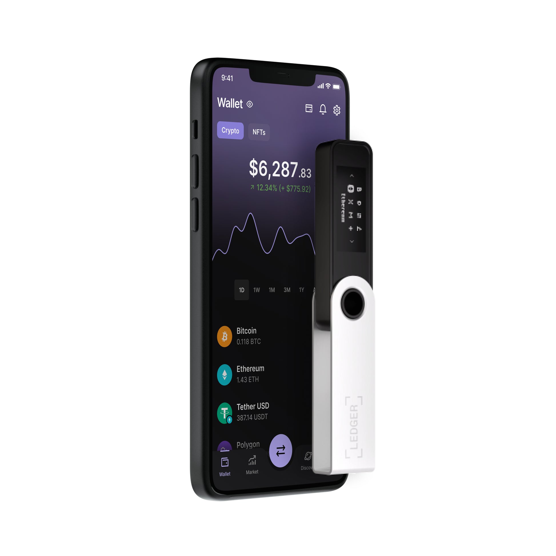 Ledger Nano S Plus – Krypto-Hardware-Wallet, USB-A, für Windows, Schwarz